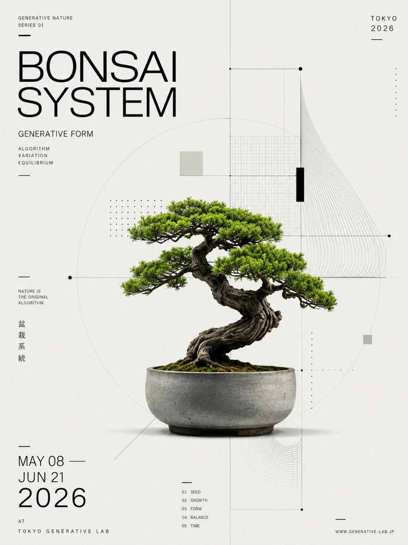 生成式盆景展览海报