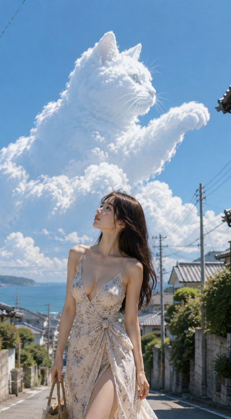 夏日天空的猫咪云