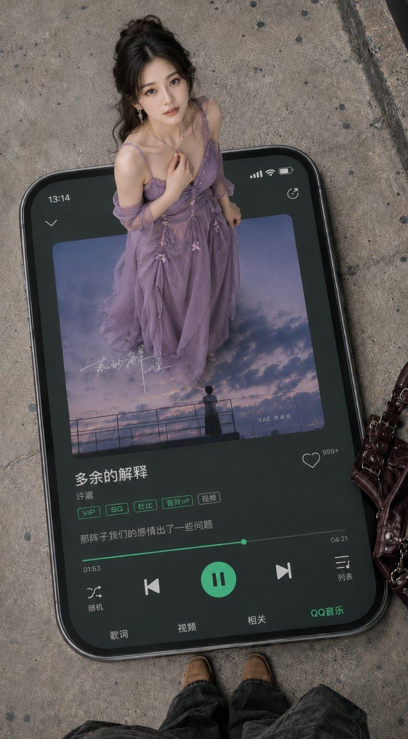 巨型智能手机音乐播放器场景