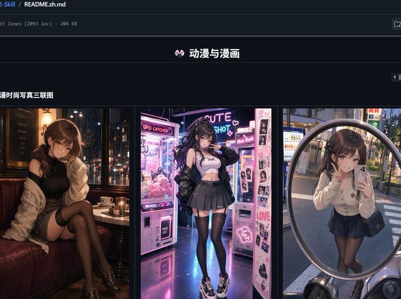 GitHub README 动漫图库截图