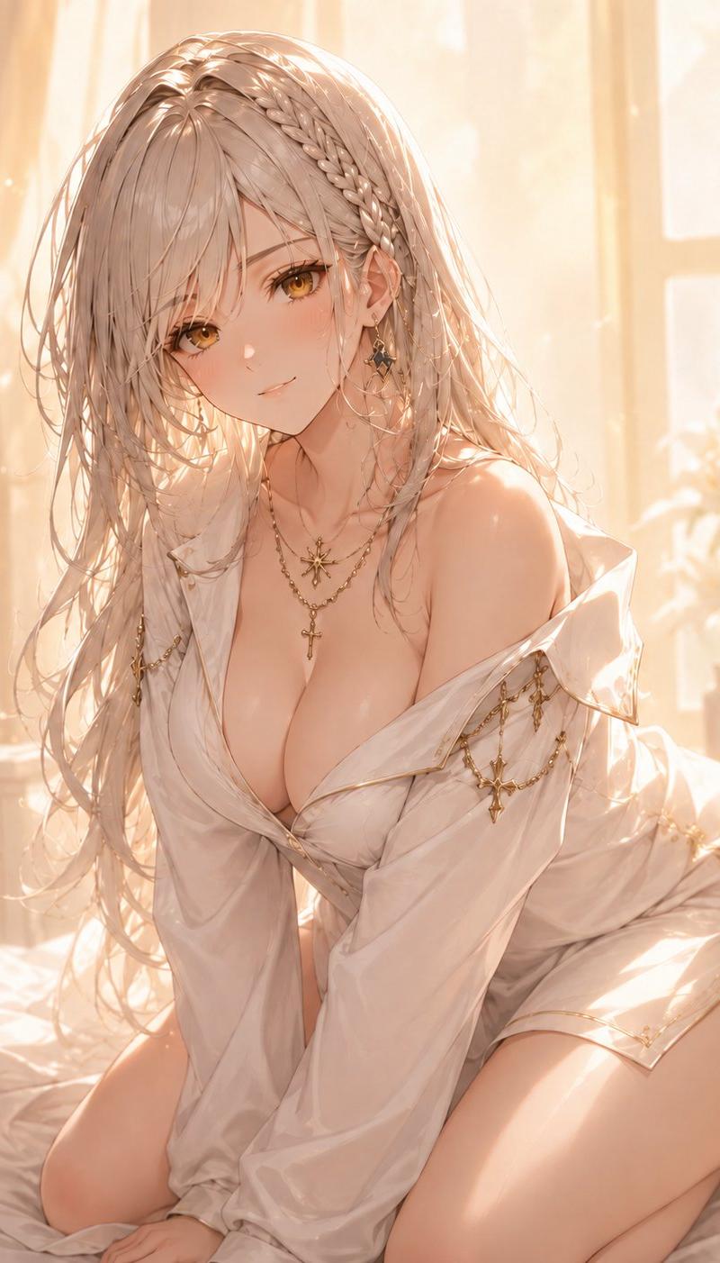 金色晨曦动漫卧室肖像
