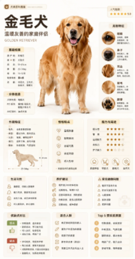 Golden Retriever Encyclopedia Card