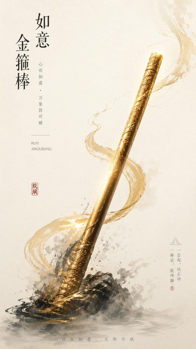 新中式如意金箍棒海报