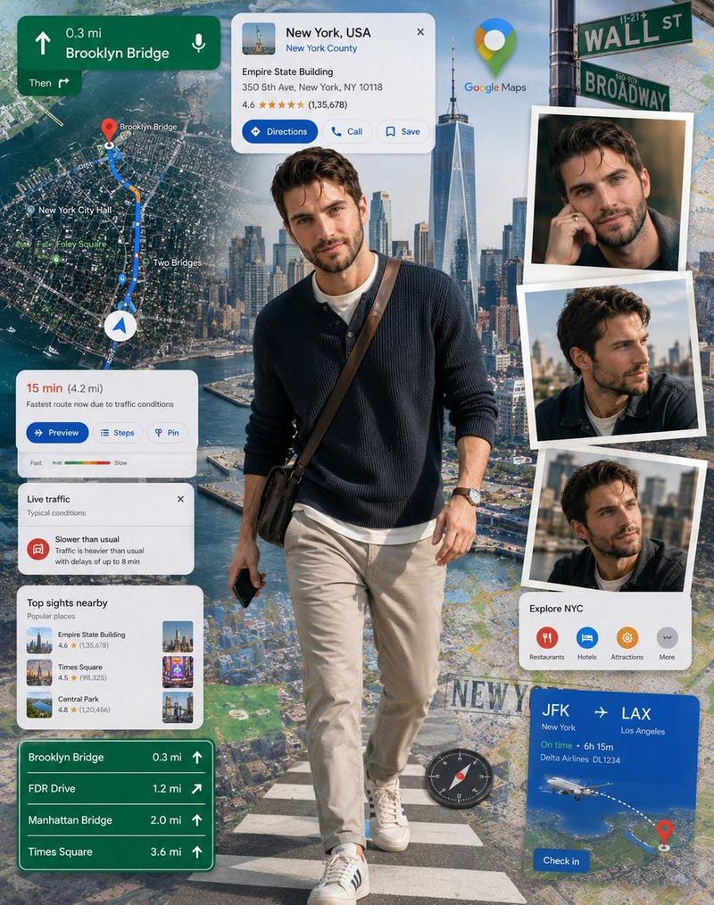 受 Google Maps 启发的数字拼贴海报