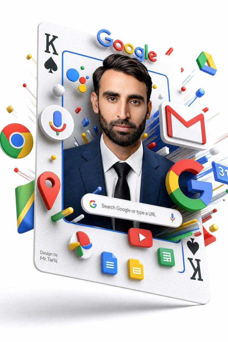 Floating Google Services Portrait Poster