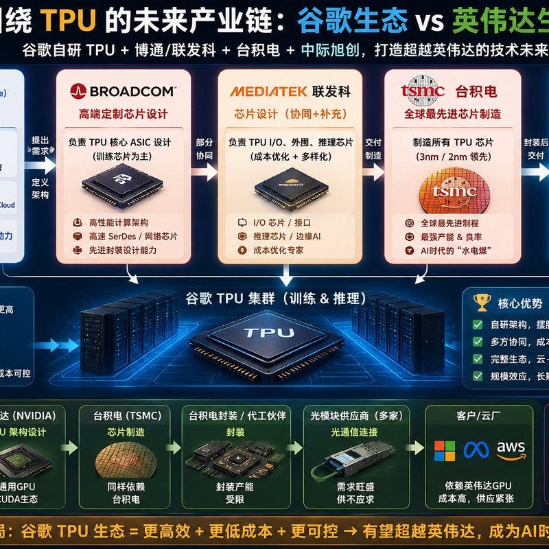 Google TPU 与 Nvidia 生态系统信息图