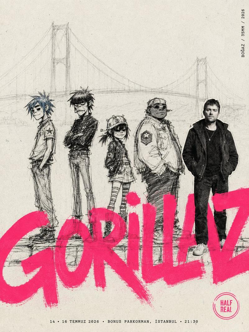 Gorillaz 伊斯坦布尔演唱会海报