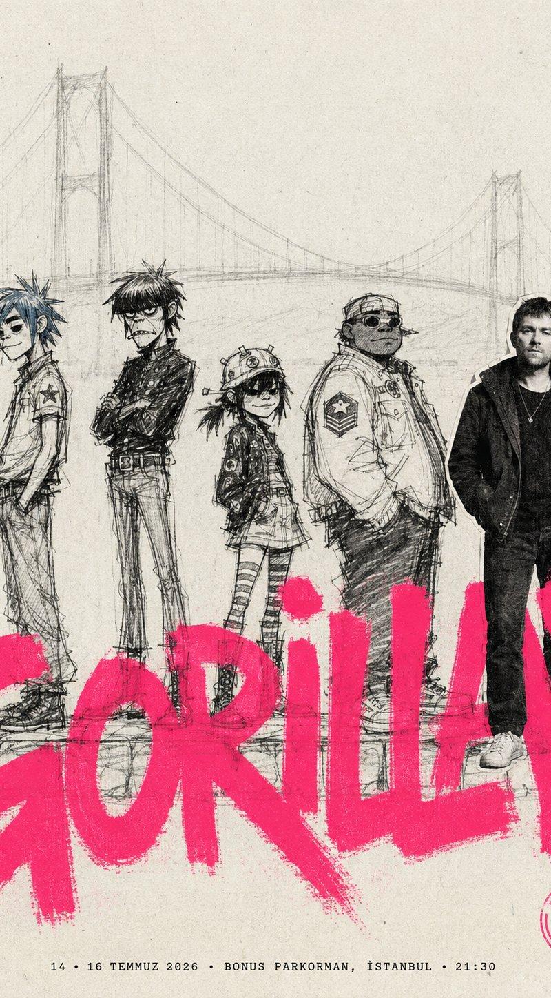Gorillaz 伊斯坦布尔演唱会海报