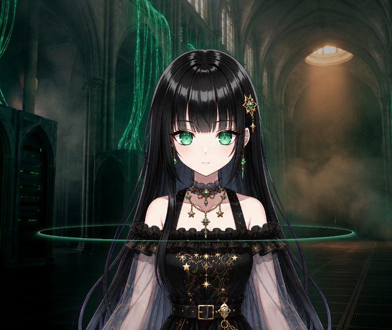 哥特赛博 VTuber 大教堂肖像