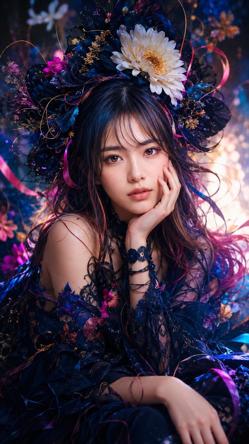 哥特式花卉奇幻肖像