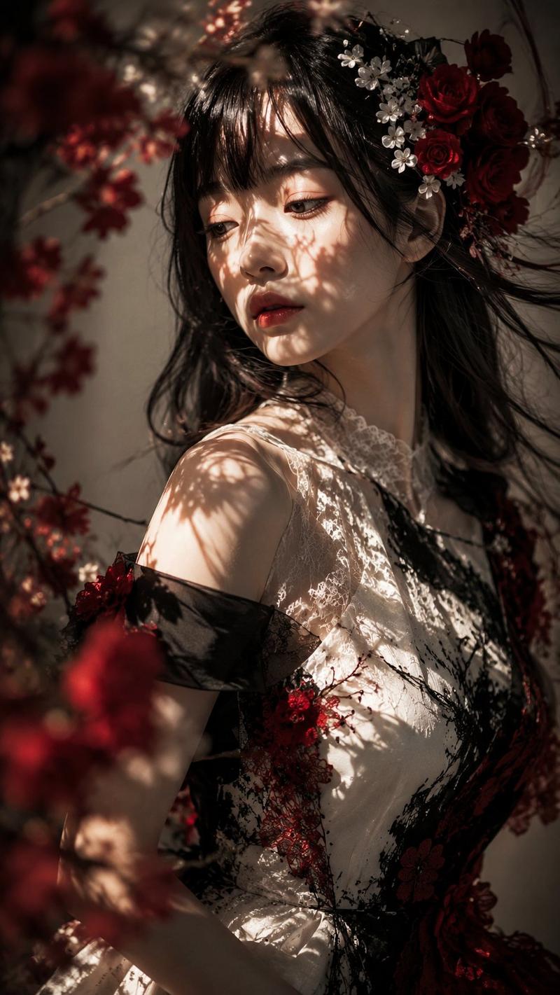 哥特式花卉园林肖像