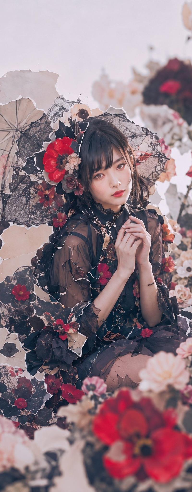 哥特式花卉园林肖像