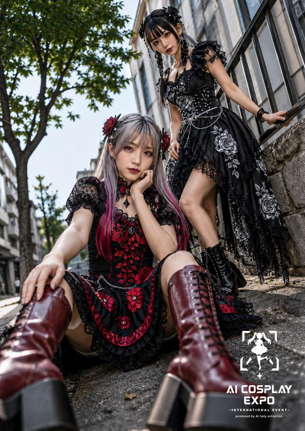 哥特萝莉 AI Cosplay 双人组
