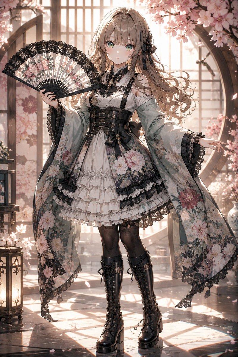 哥特萝莉风格振袖和服