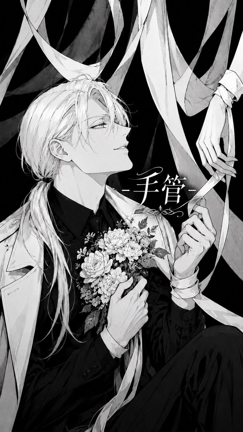 单色哥特漫画木偶丝带