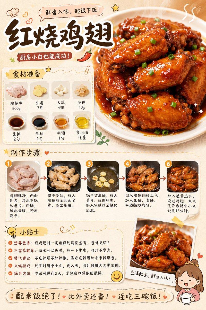 美食食谱视觉笔记海报