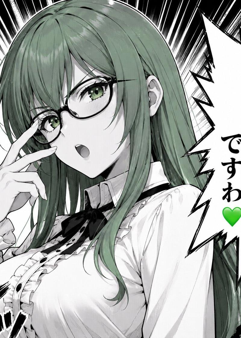 绿发漫画少女对话框