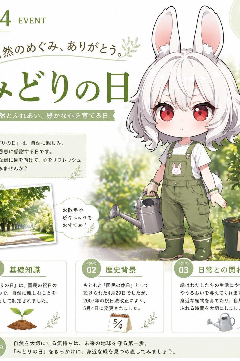 Greenery Day Chibi Infographic