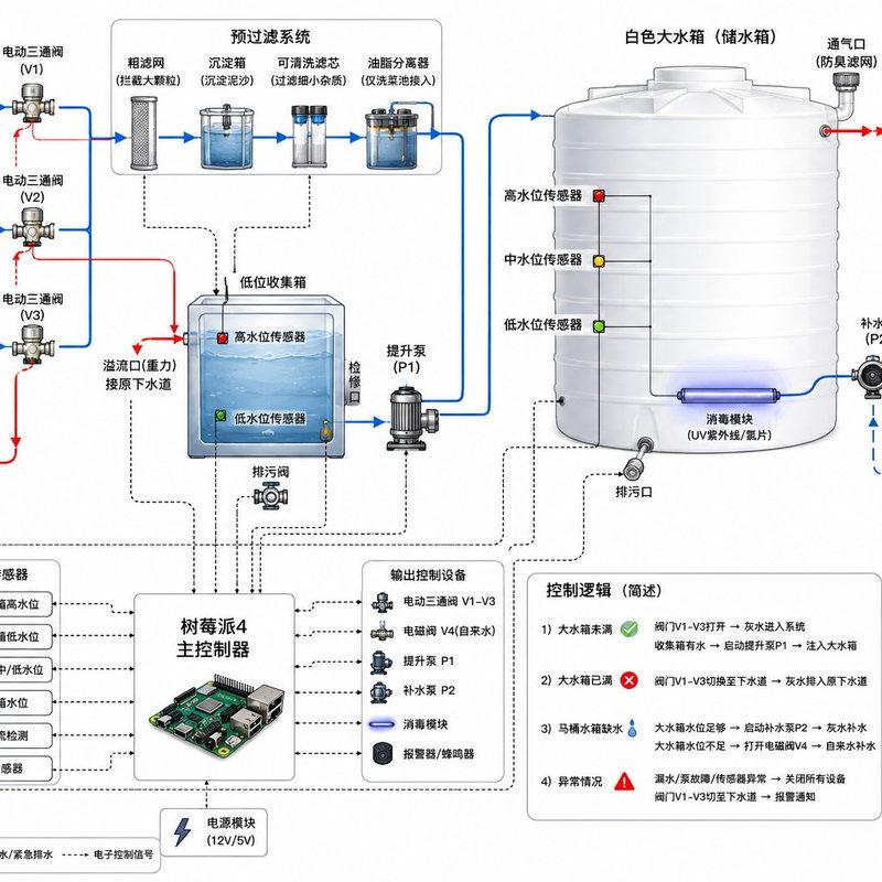 住宅中水回收系统示意图