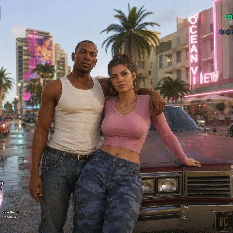 GTA 6 CJ 与 Lucia 联动
