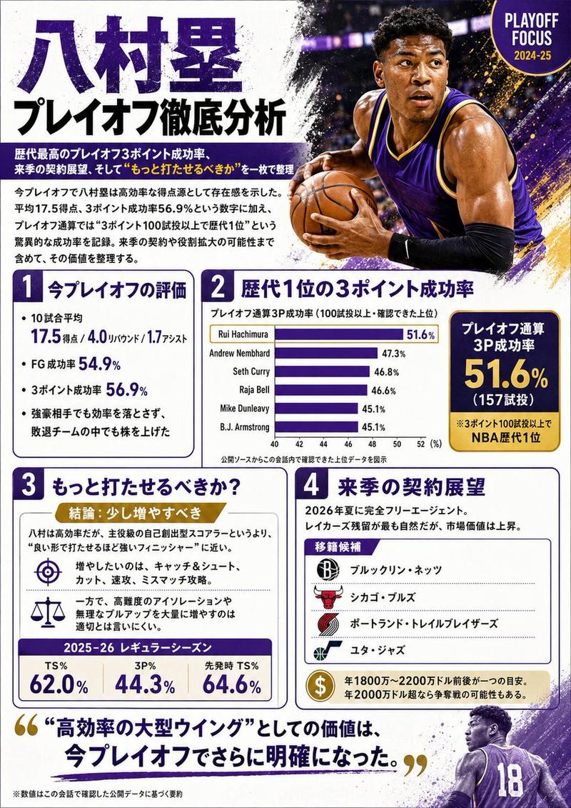 日本 NBA 季后赛分析信息图