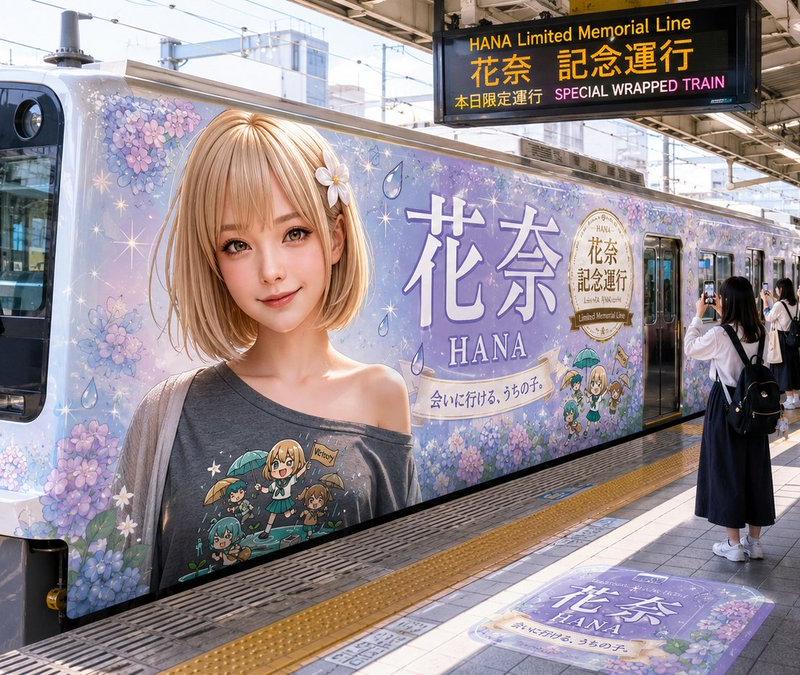 HANA 动漫主题列车停靠车站