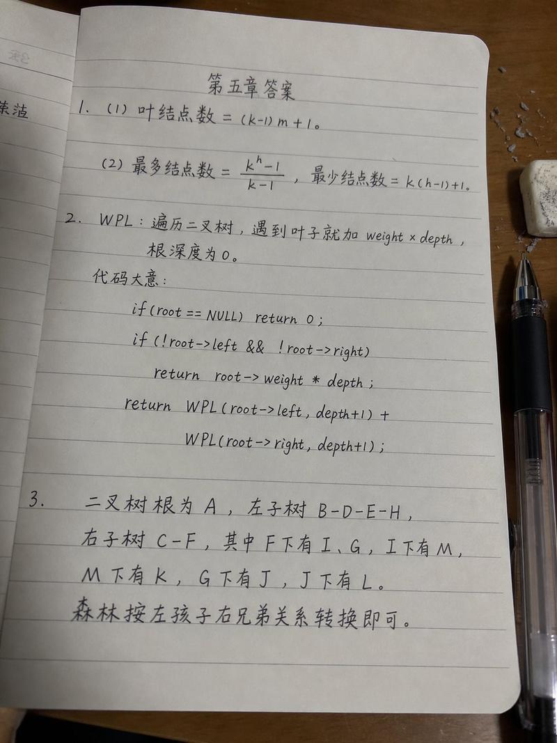 手写数据结构作业照片
