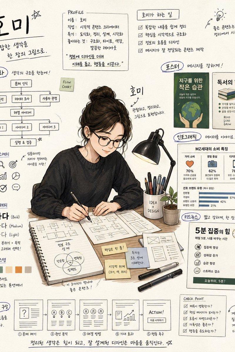 手写笔记风格插画
