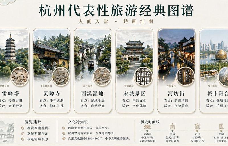 杭州旅游信息图海报