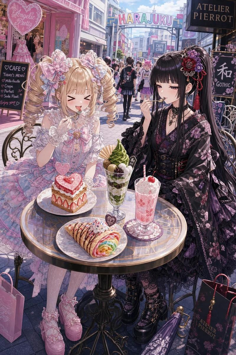 原宿甜美 Lolita 与和风哥特咖啡馆