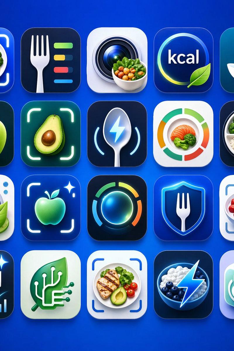 健康营养类 App 图标矩阵