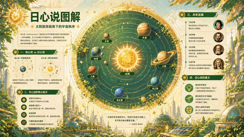 日心说科普信息图海报