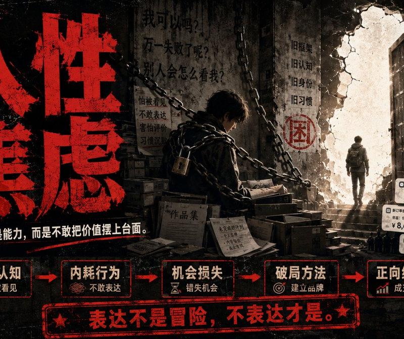 人类焦虑主题暗黑商业海报