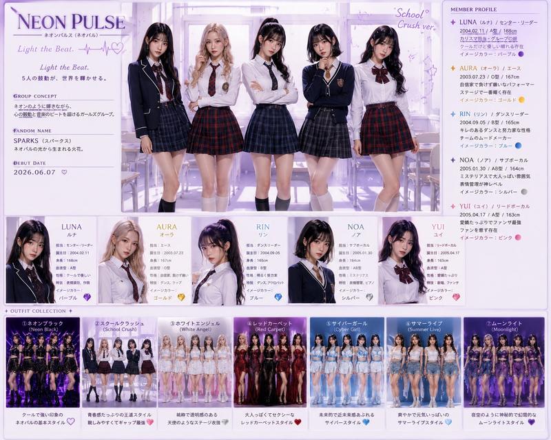 Neon Pulse 偶像档案海报