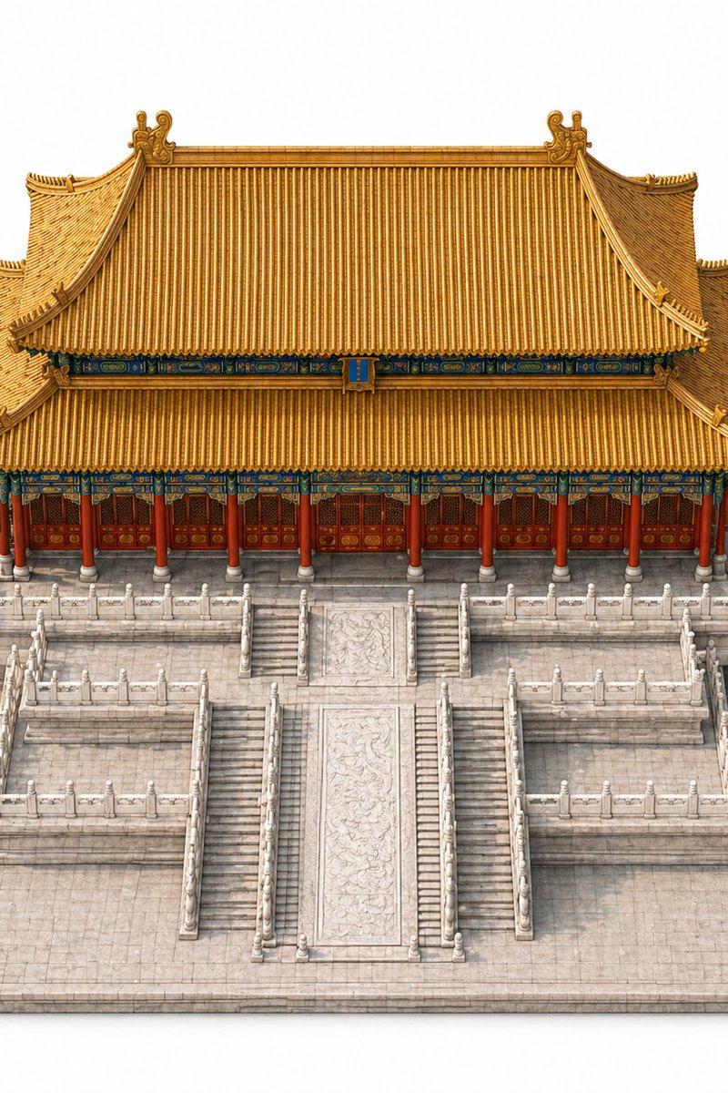 中式皇家宫殿建筑模型渲染