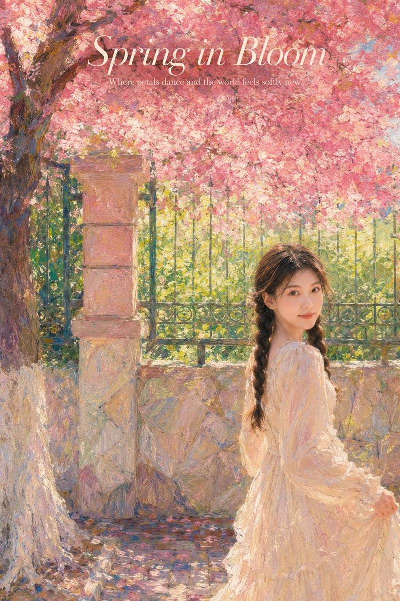 印象派春日花园油画
