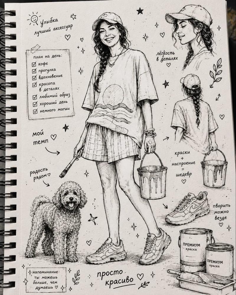 墨水速写本 Zine 插画