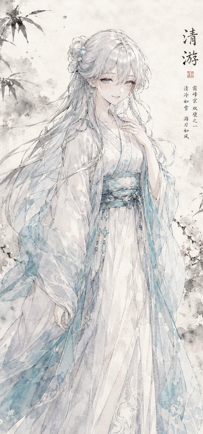 水墨汉服角色肖像