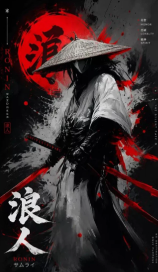 水墨武士浪人海报