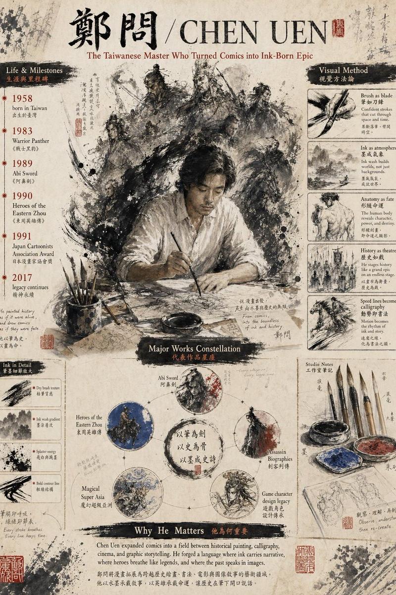 致敬郑问的水墨风格海报