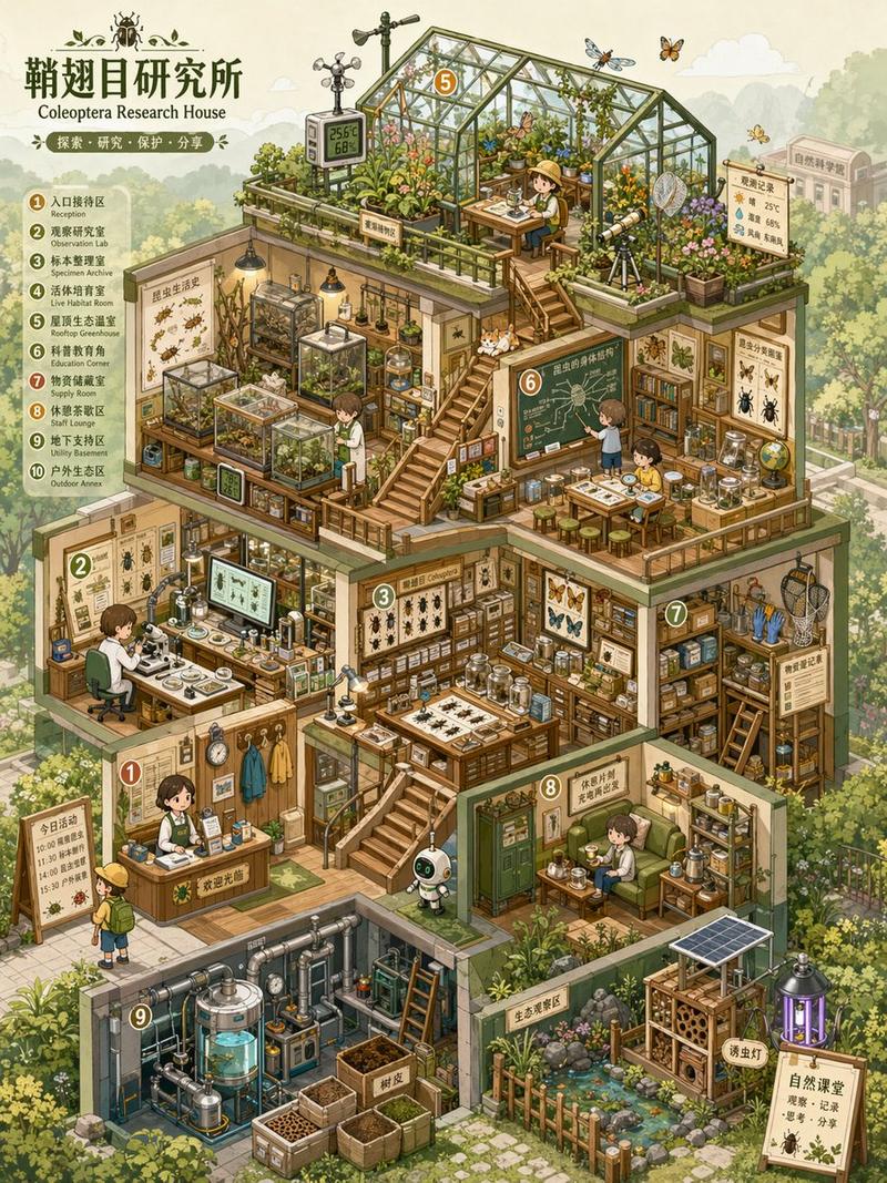 等轴测微观世界剖面档案