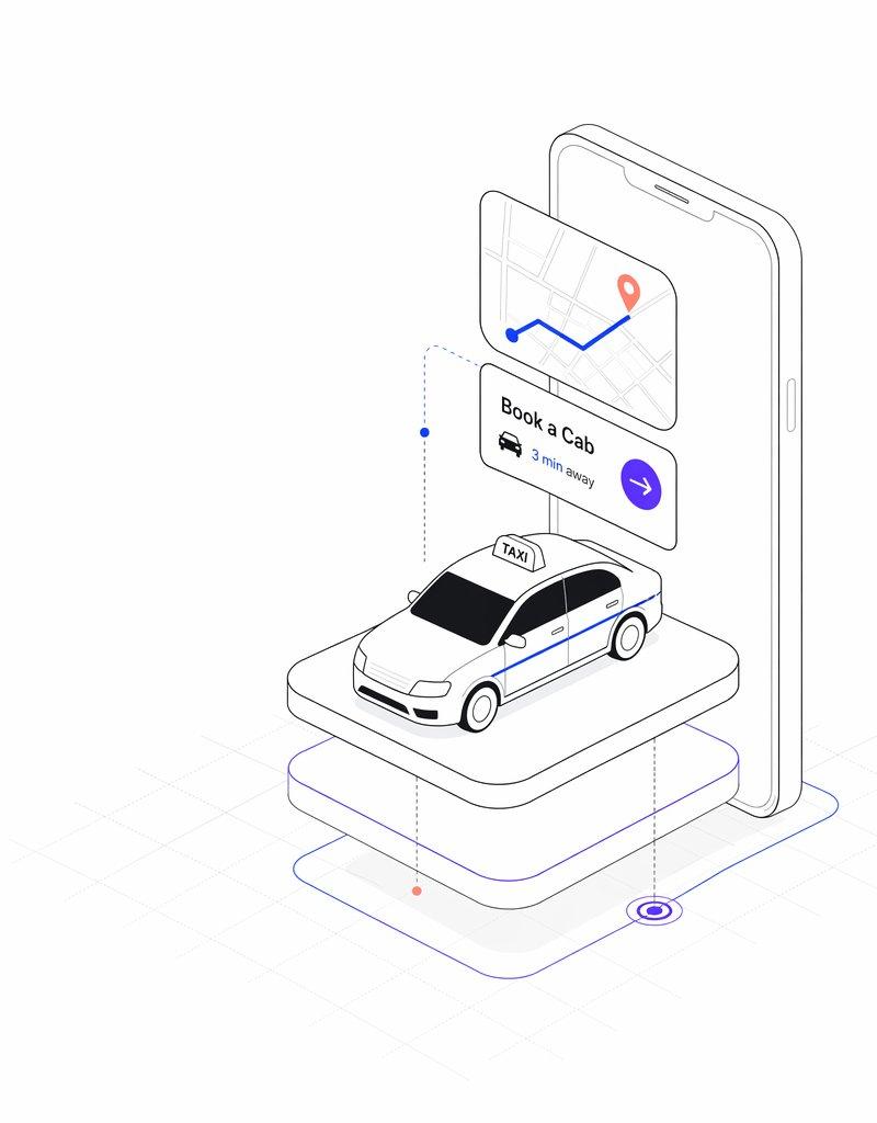 等轴测出租车预订 App 插图