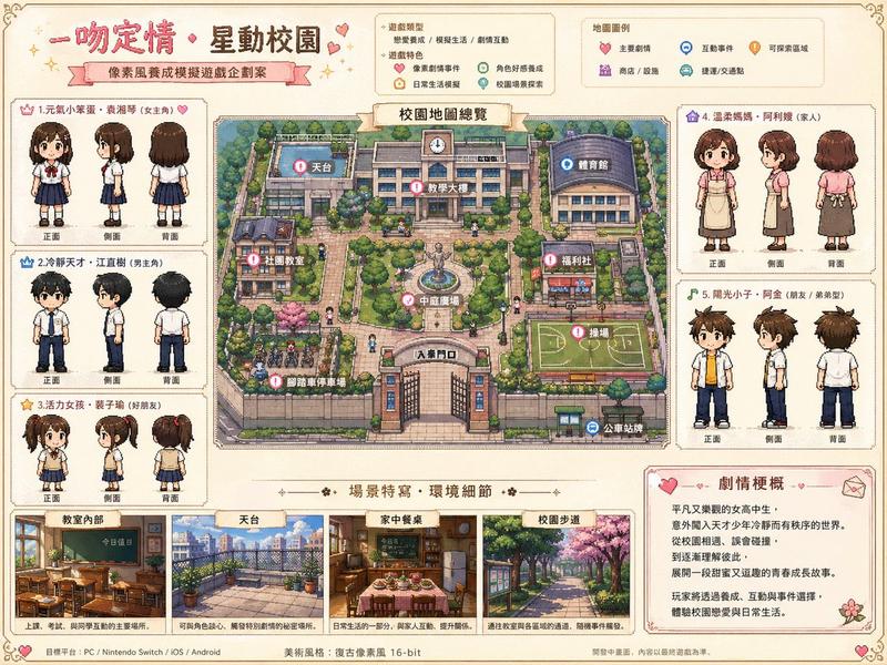 《恶作剧之吻》像素游戏美术设计