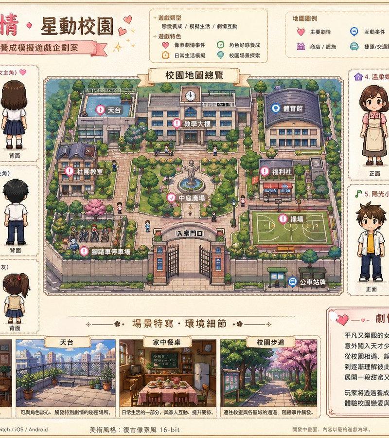 《恶作剧之吻》像素游戏美术设计