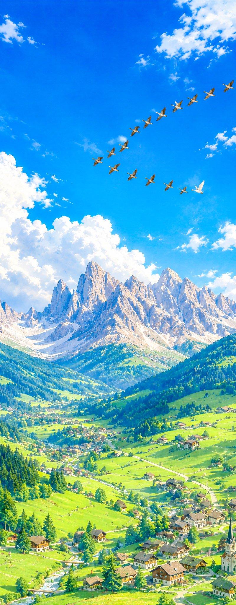 意大利山谷晨间飞行
