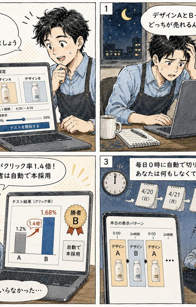 日式漫画 A/B 测试四格漫画