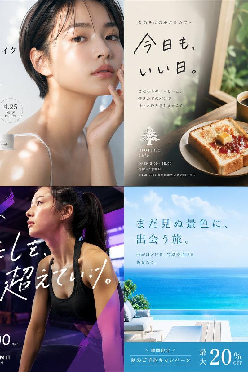 4 格日式广告横幅网格