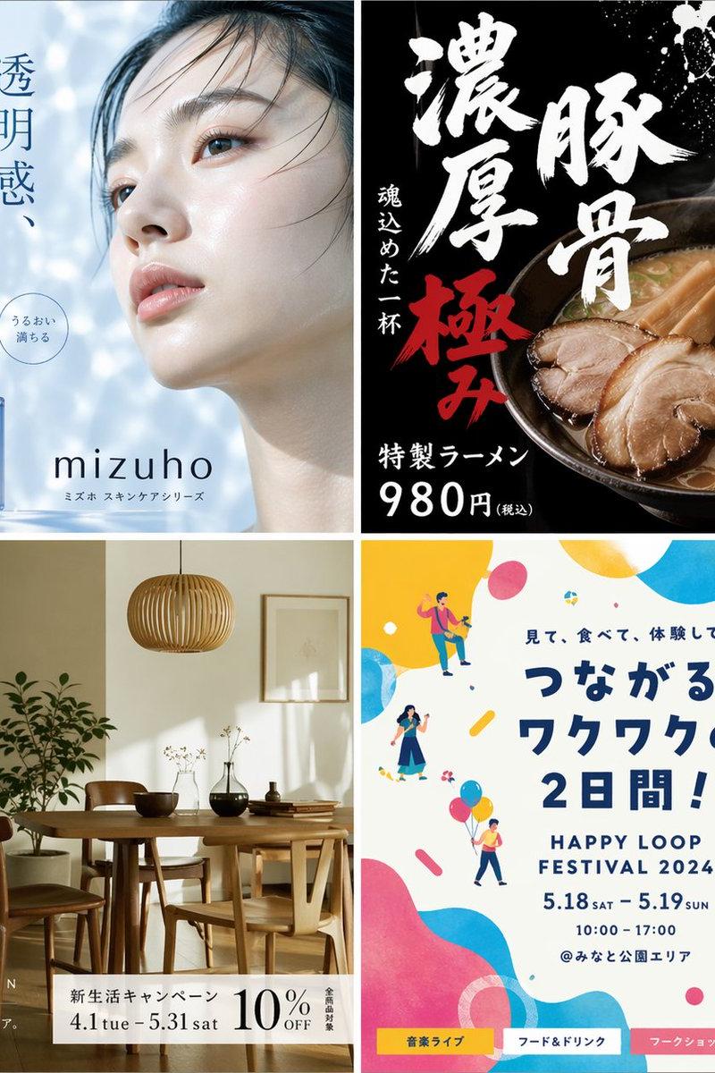 日式广告海报网格拼贴