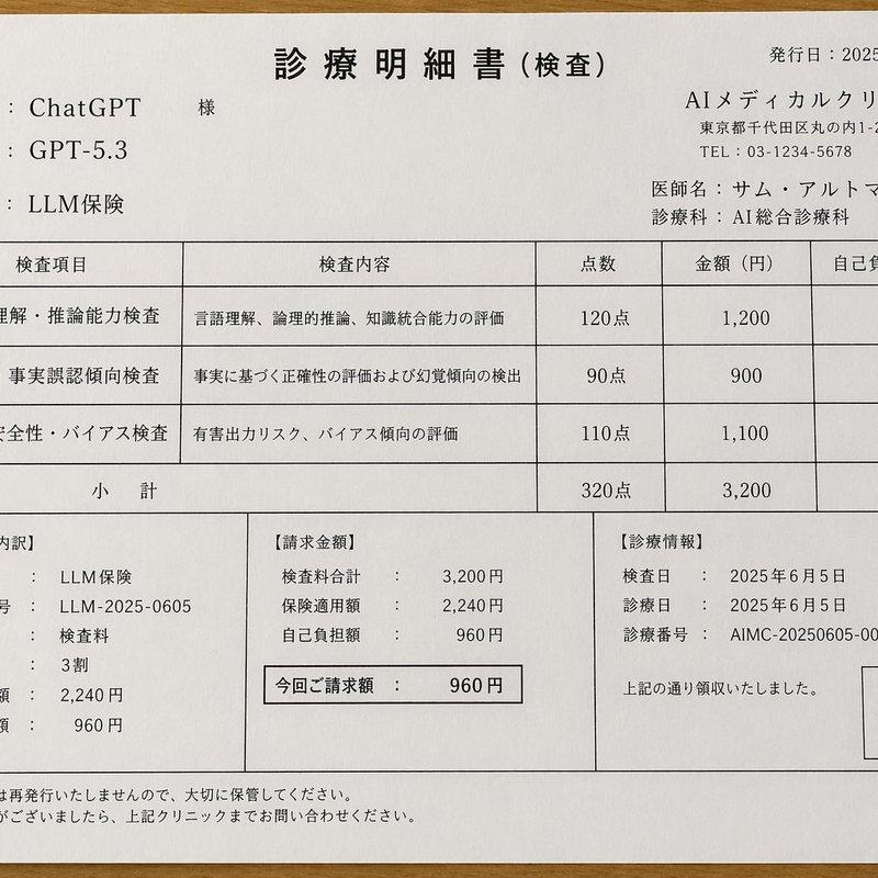 日式 AI 诊所医疗账单