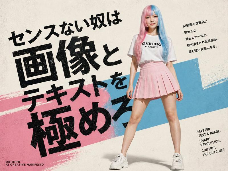 日式 AI 创意宣言海报
